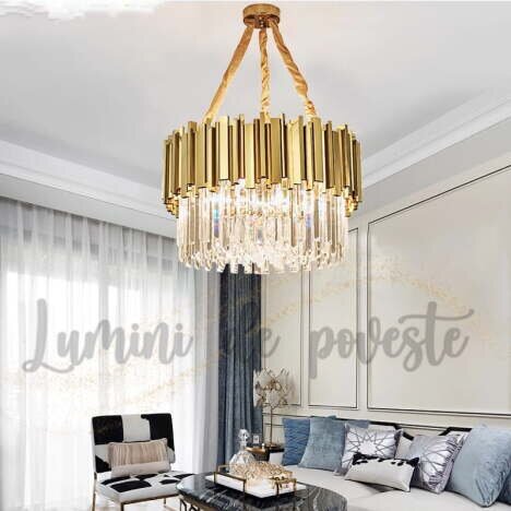 Candelabru Scaly Gold 450, 9 surse de iluminare